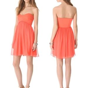DVF Asti Strapless Dress Coral